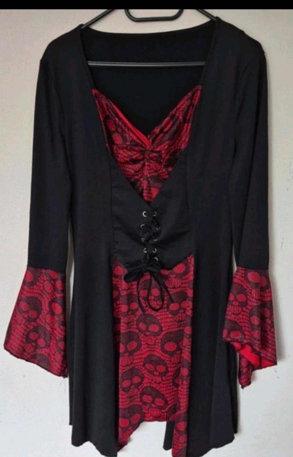 Halloween Tuniek Maat 38 met Rode Doodskoppen, Kleding | Dames, Carnavalskleding en Feestkleding, Ophalen of Verzenden