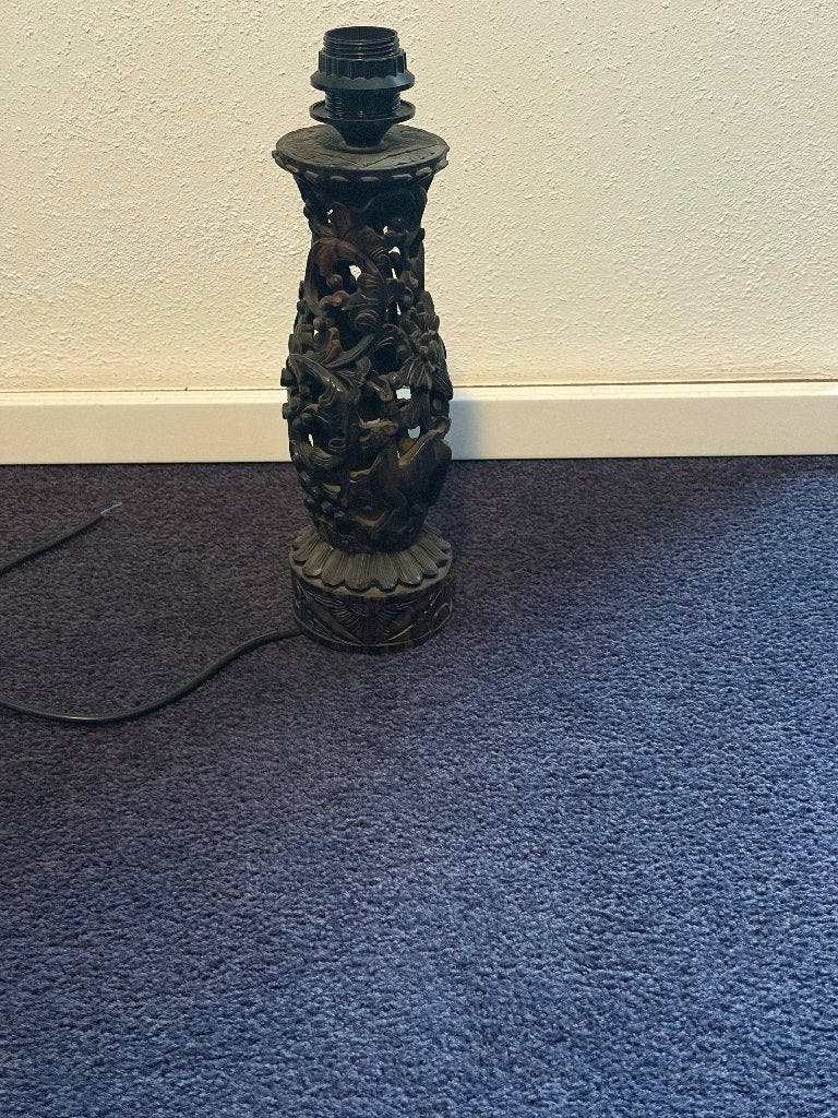 Ebbenhouten voet schemerlamp, Ophalen, Gebruikt, Overige stijlen, Zwart