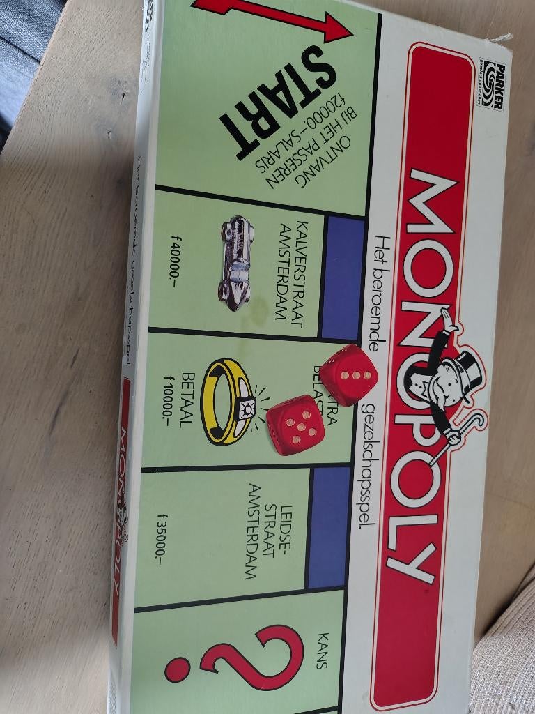 Monopoly spel 1985 in gulden, Vijf spelers of meer, Ophalen of Verzenden, Gebruikt, Parker