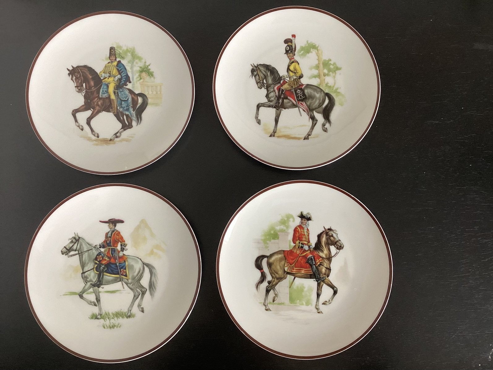 4 wandborden berijder te paard (Mitterteich Bavaria), Huis en Inrichting, Woonaccessoires | Wanddecoraties, Ophalen, Zo goed als nieuw