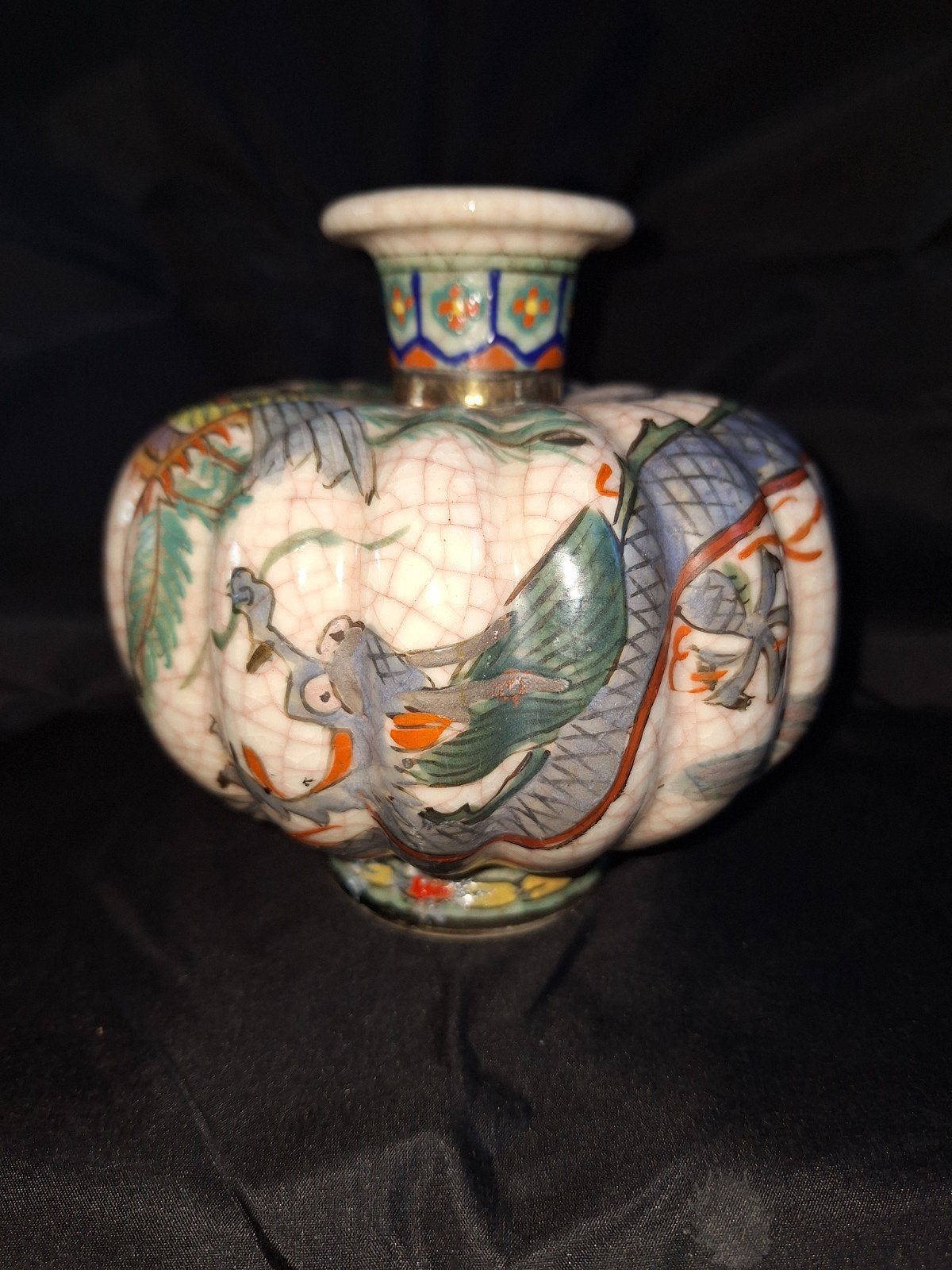 Antieke Japanse Satsuma Vaas met Drakenmotief, Antiek en Kunst, Antiek | Vazen, Ophalen
