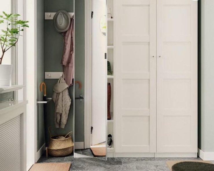 Pax aheim kledingkast white/ mirror glas 50 x60x 236, Huis en Inrichting, Kasten | Kledingkasten, Ophalen, 200 cm of meer, 50 tot 75 cm