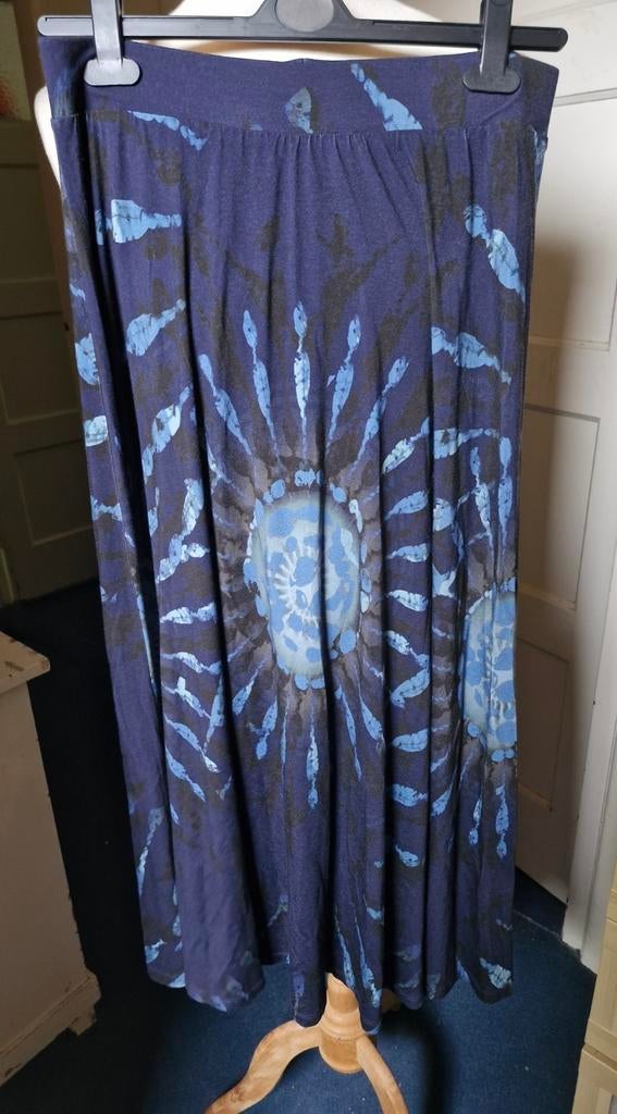 Maxi rok met tie-dye print - Maat 40/42, Maat 38/40 (M), Blauw, Ophalen of Verzenden, RAINBOW
