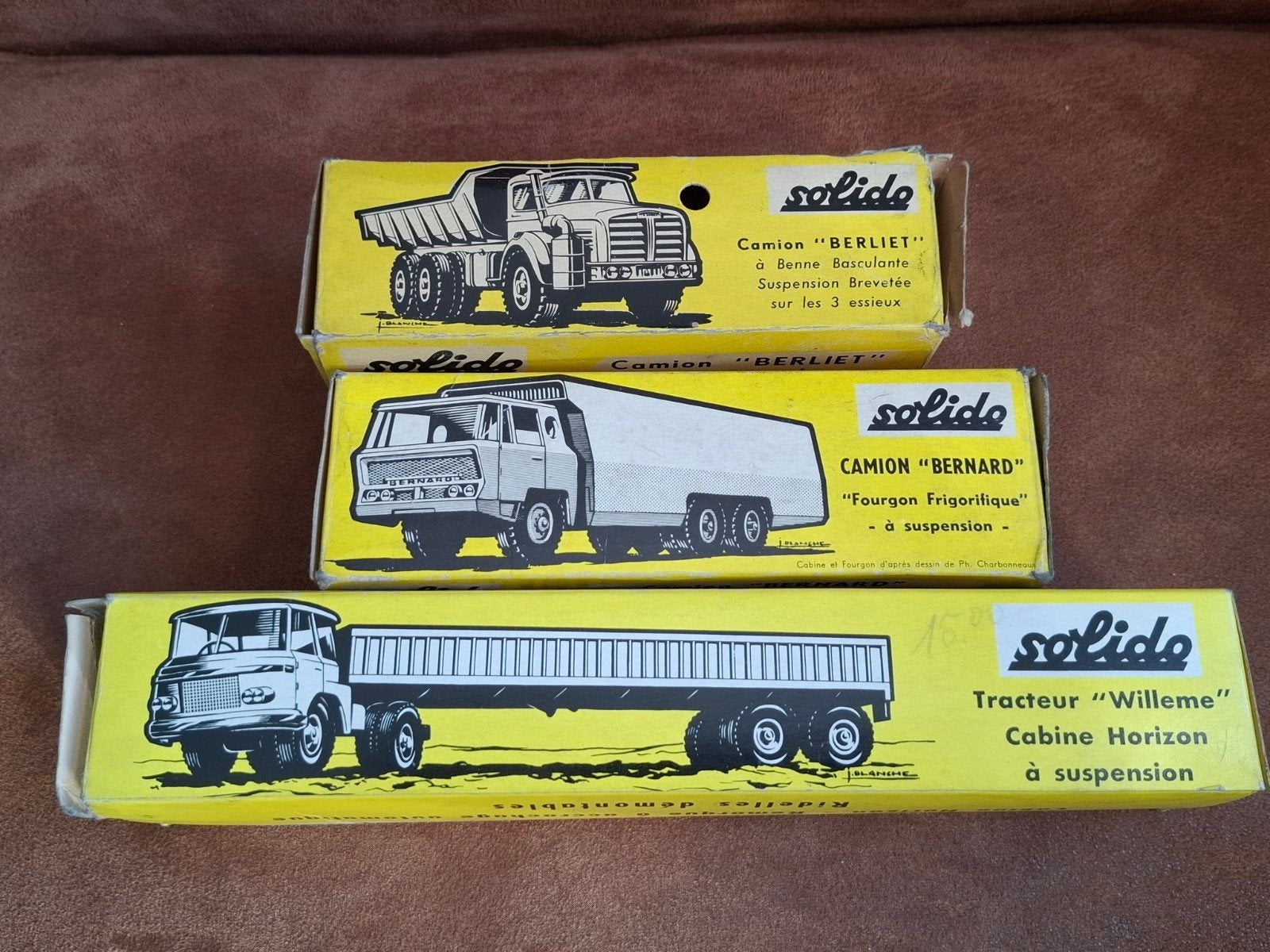 Solido 3x lege doos Berliet Bernard Willeme, Antiek en Kunst, Ophalen of Verzenden