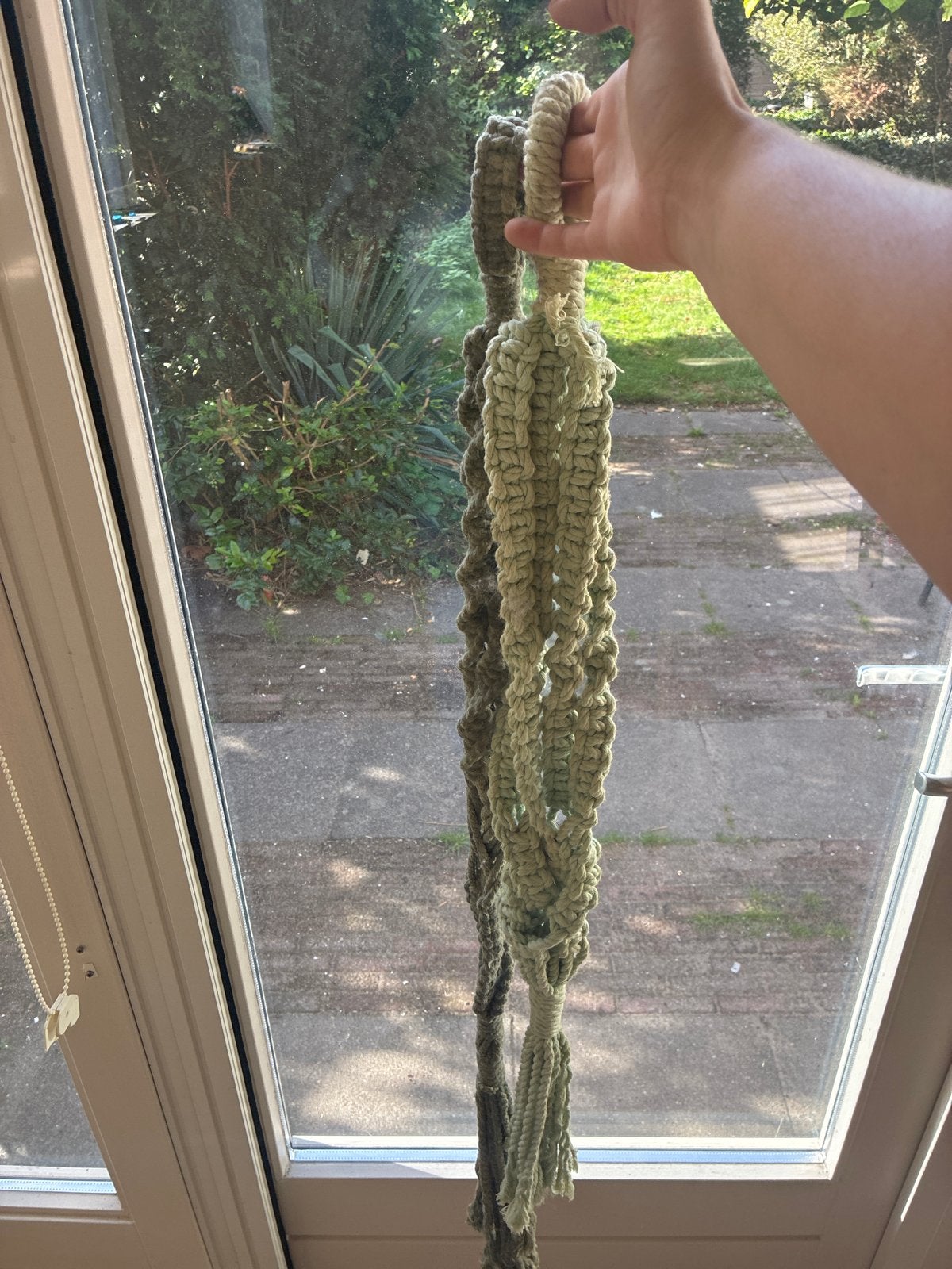 Macramé Plantenhanger, Ophalen, Groen, Boho, Zo goed als nieuw