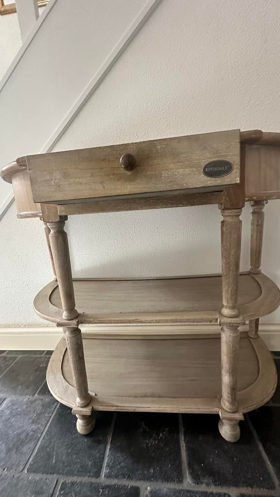 Riverdale Haltafel met Lade, Huis en Inrichting, Tafels | Sidetables, Gebruikt, 25 tot 50 cm, 50 tot 100 cm, Ovaal, Overige houtsoorten