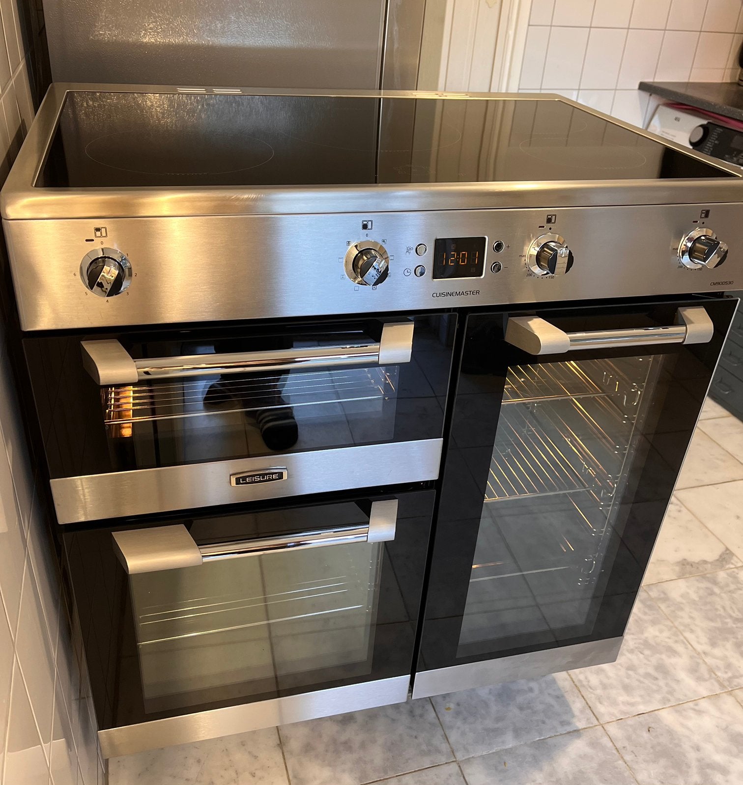 LEISURE CUICINEMASTER inductiefornuis met 3 ovens, Witgoed en Apparatuur, Gebruikt, Energieklasse A of zuiniger, Inductie, Vrijstaand