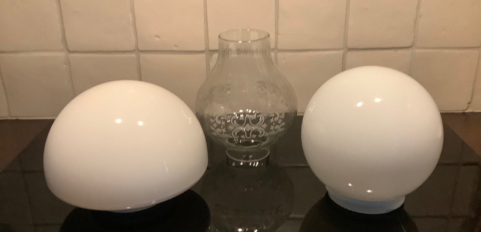 Melk glazen bol - halve bol - lampenglas, Ophalen of Verzenden