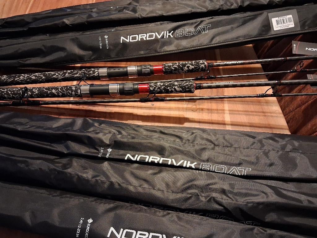12-20lb Boat hengels (Nordvik) in 2.10 en 2.40 meter., Info@hengelsportleon.nl, Werphengel, Nieuw, Ophalen of Verzenden
