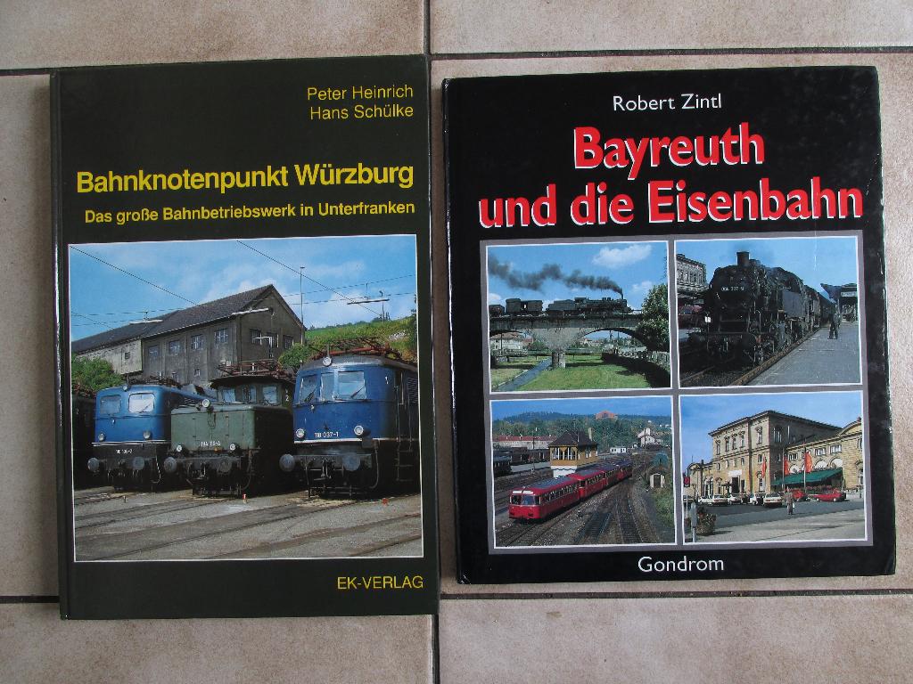 Twee boeken: Spoorwegen Würzburg Bayreuth Beieren Duitsland, Ophalen of Verzenden, Gebruikt, Trein, Boek of Tijdschrift
