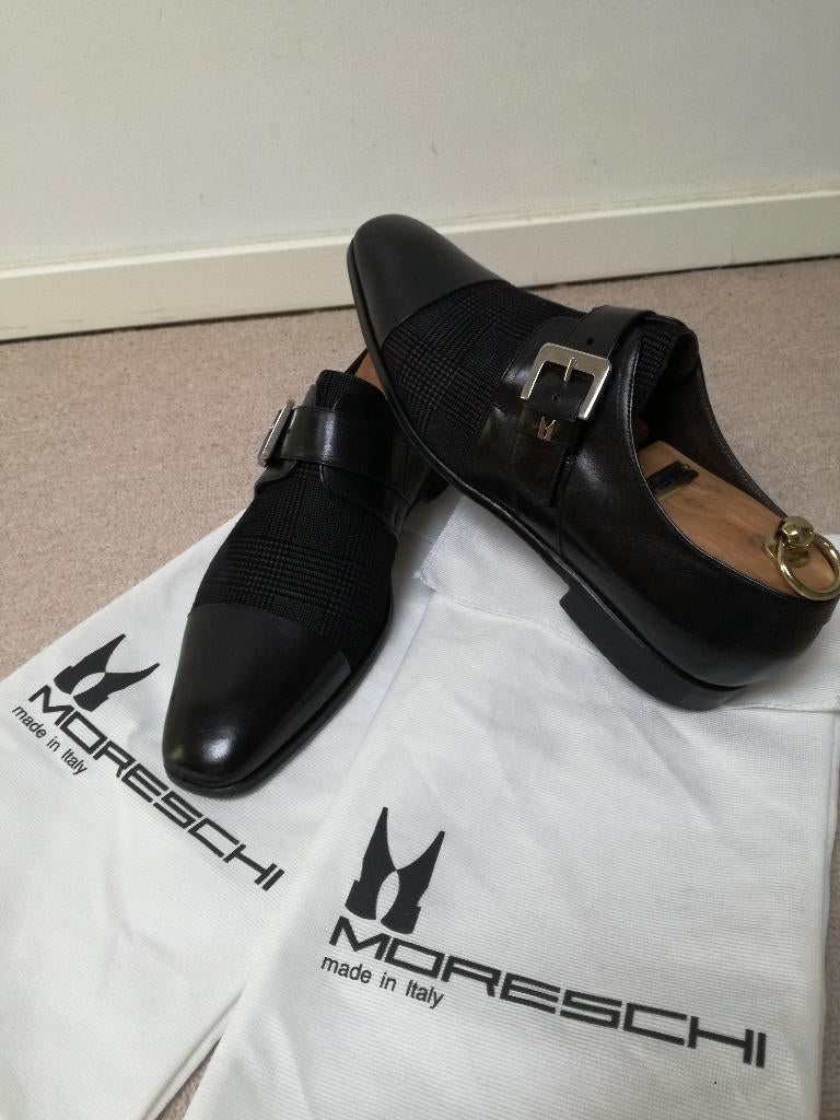 Moreschi Heren Gespschoenen - maat 7 - zwart (i.z.g.st), Moreschi, Verzenden, Zwart, Gespschoenen
