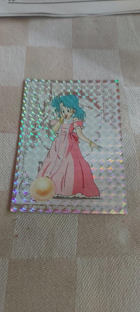 dragonball z kaart glitter card bulma met dragonball, Ophalen of Verzenden, Zo goed als nieuw, Losse kaart