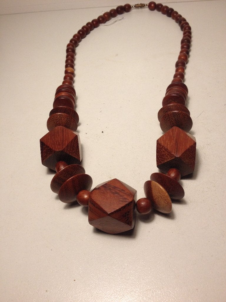 Houten ketting, Verzenden, Zo goed als nieuw, Bruin, Overige materialen