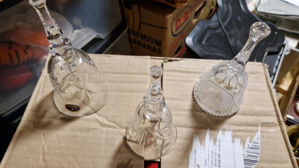 vintage tafelbellen glas kristal, Antiek en Kunst, Ophalen of Verzenden