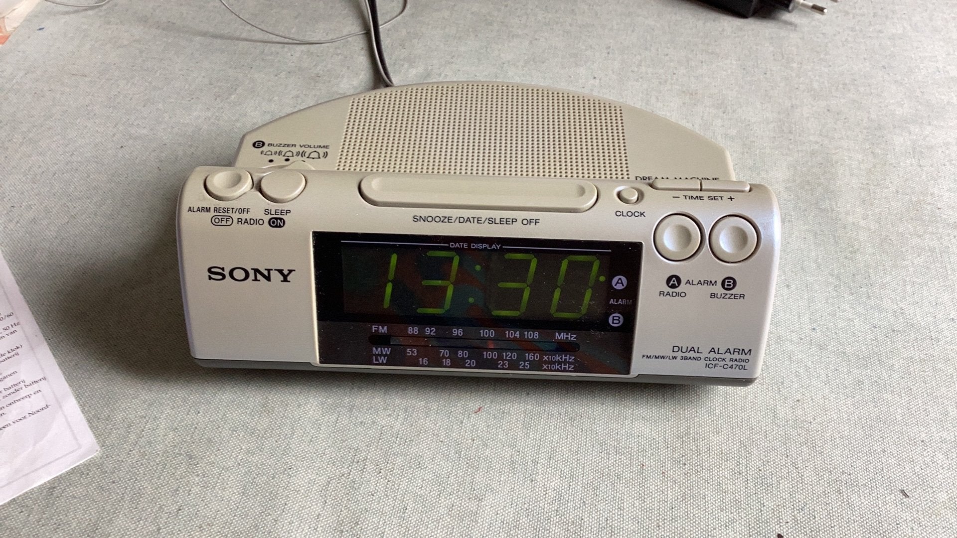 Sony Dream Machine FM/AM CLock Radio ICF-470, Ophalen of Verzenden, Zo goed als nieuw