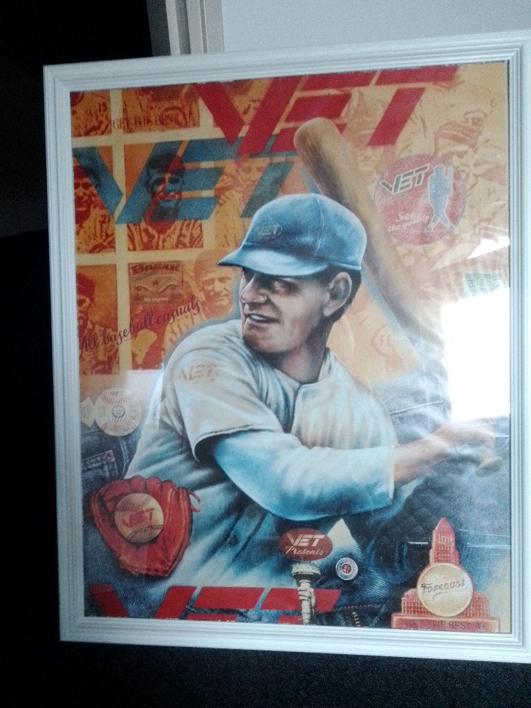 poster honkballer in lijst, Ophalen, Gebruikt, Schilderijlijst, 76 cm