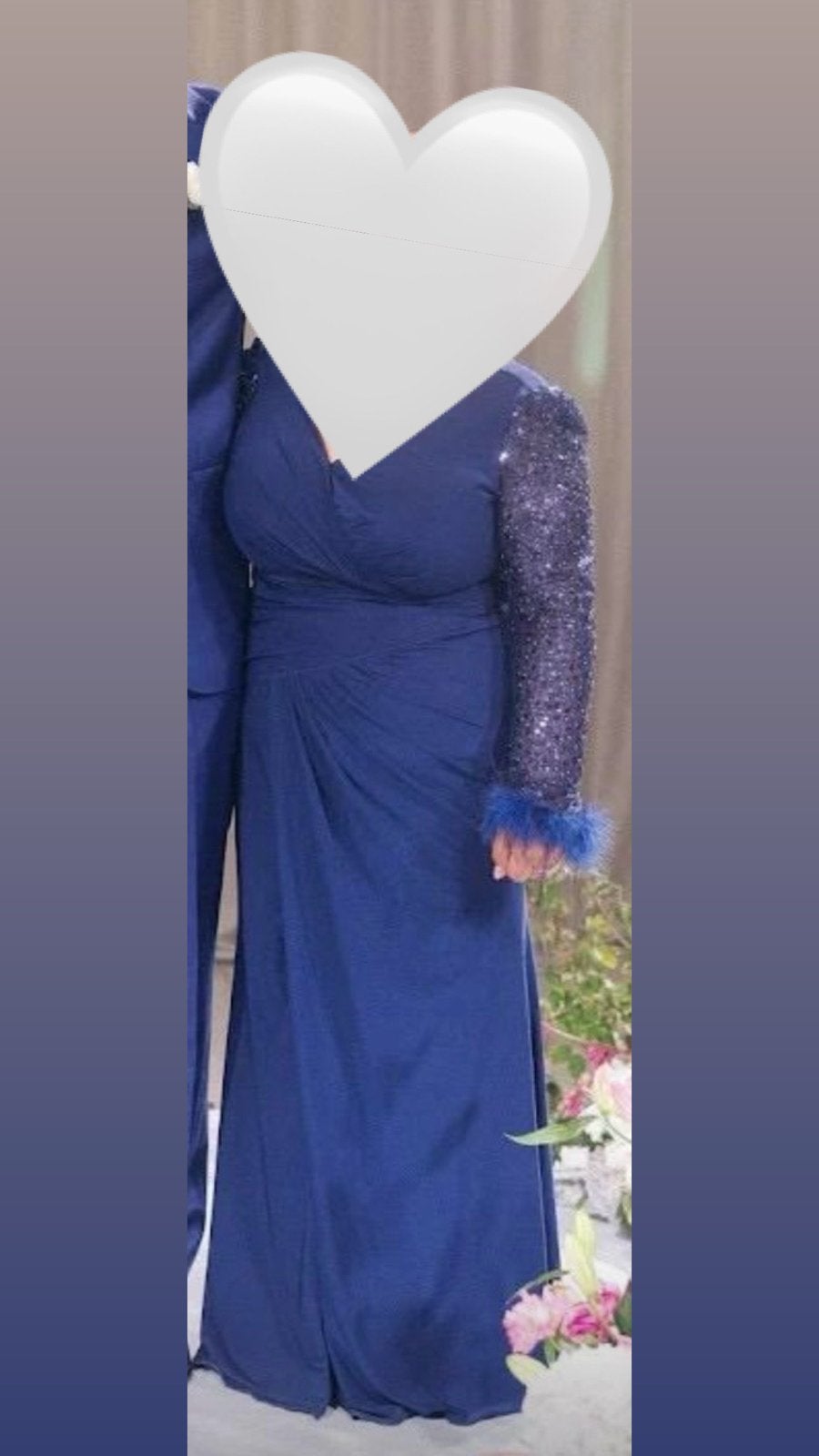 Prachtige blauwe galajurk maat XL, eenmalig gedragen, Ophalen, Blauw, Maat 46/48 (XL) of groter, Zo goed als nieuw