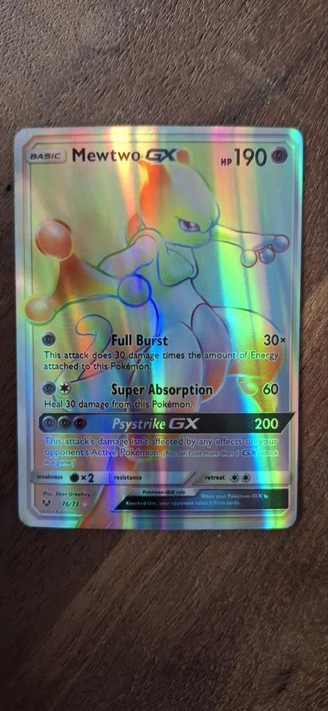 Mewtwo GX Pokémon kaart, Ophalen of Verzenden, Nieuw, Losse kaart