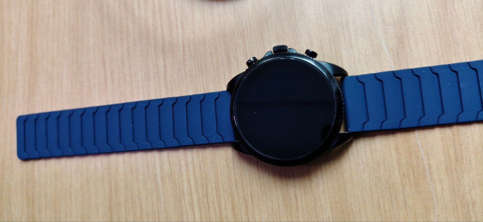Fossil Gen 6 Smartwatch - Zwart met blauwe band, Gebruikt, Zwart, Fossil, GPS