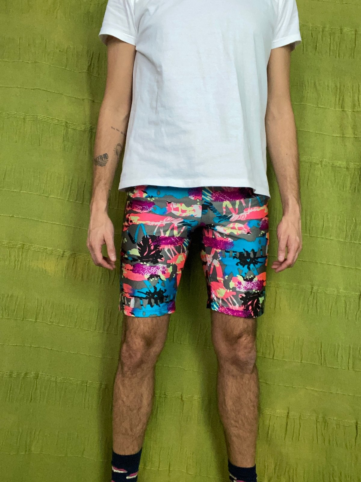 Vintage sport legging met tropische print - jaren 90 - L, Kleding | Heren, Hgv, Hgv, Ophalen of Verzenden, Hardlopen of Fietsen