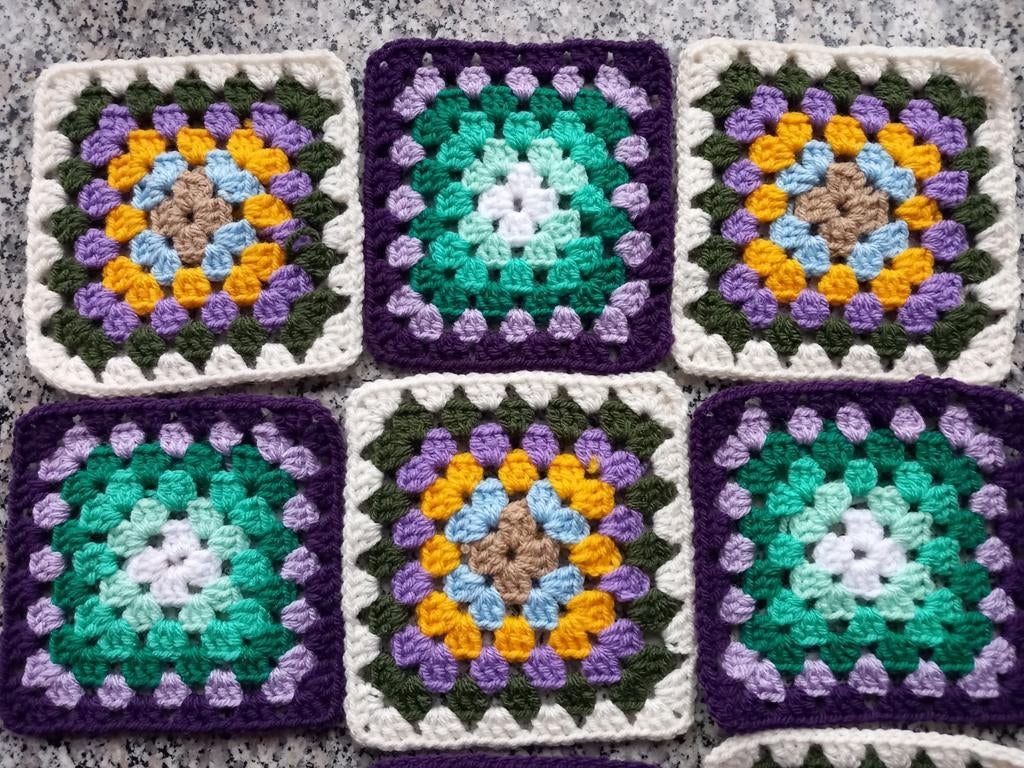 Granny square lapjes 14x14 cm, Ophalen of Verzenden, Nieuw, Glas of Kopje