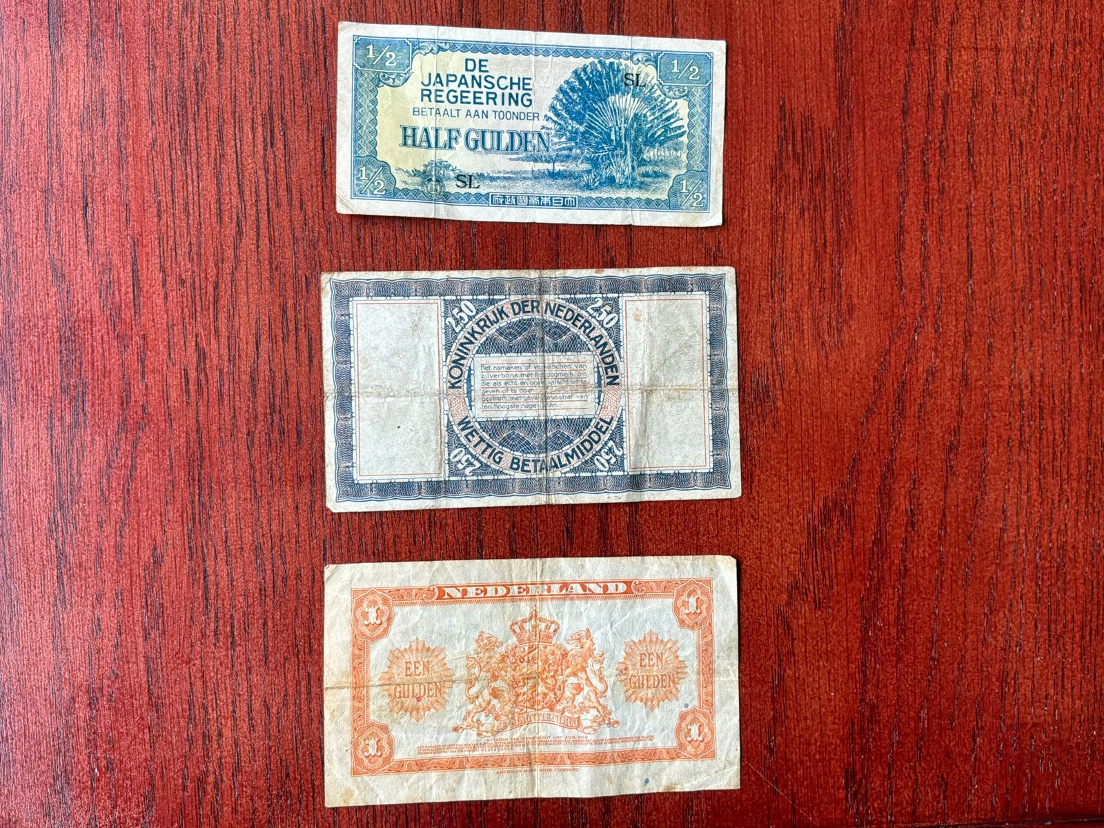 Oude Nederlandse bankbiljetten: 1/2, 1 en 2,5 gulden, Ophalen of Verzenden, 1 gulden, Setje