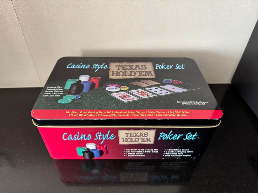 Texas hold’em poker set, Hobby en Vrije tijd, Gezelschapsspellen | Kaartspellen, Ophalen, Nieuw