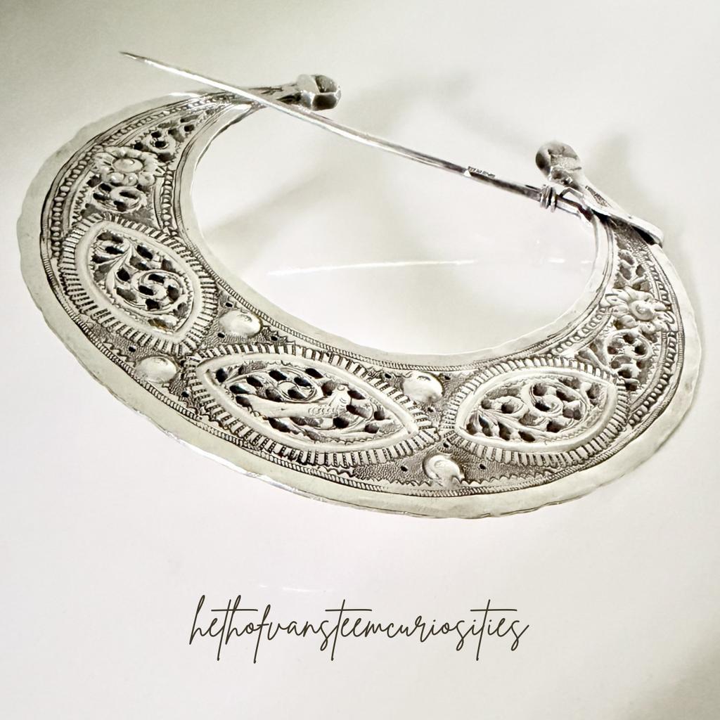 Grote Amazigh/Berber Fibula, Zilver, Tunesië, begin 20e eeuw, Ophalen of Verzenden, Zilver