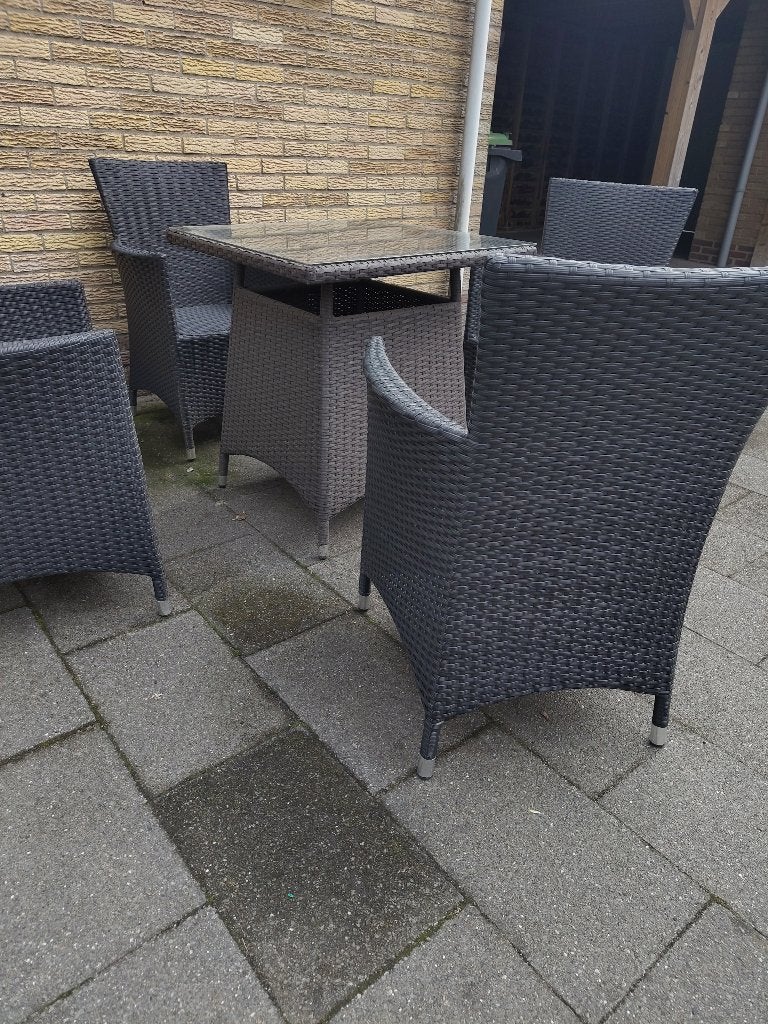 Tuinset, Tuin en Terras, Ophalen, 4 zitplaatsen, Kunststof, Gebruikt