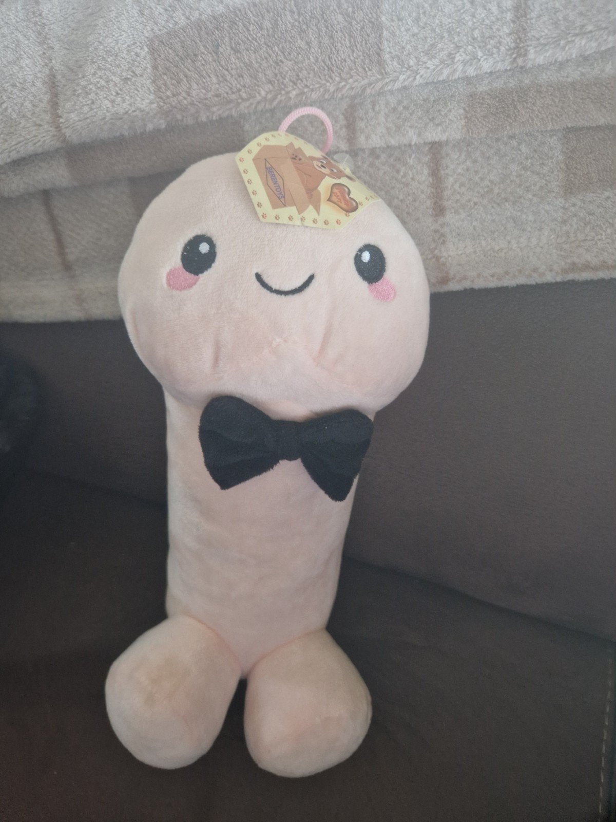 Leuke Roze PiemelKnuffel met Strikje - Berentoys, Overige merken, Overige typen, Ophalen of Verzenden, Zo goed als nieuw