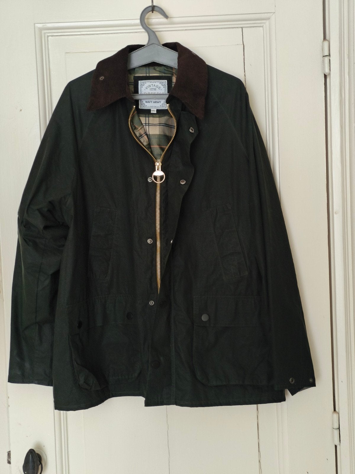 Barbour Bedale stijl Jacket - Geschikt voor L of XL, Ophalen, Maat 52/54 (L), Vintage Navy Army, Gedragen