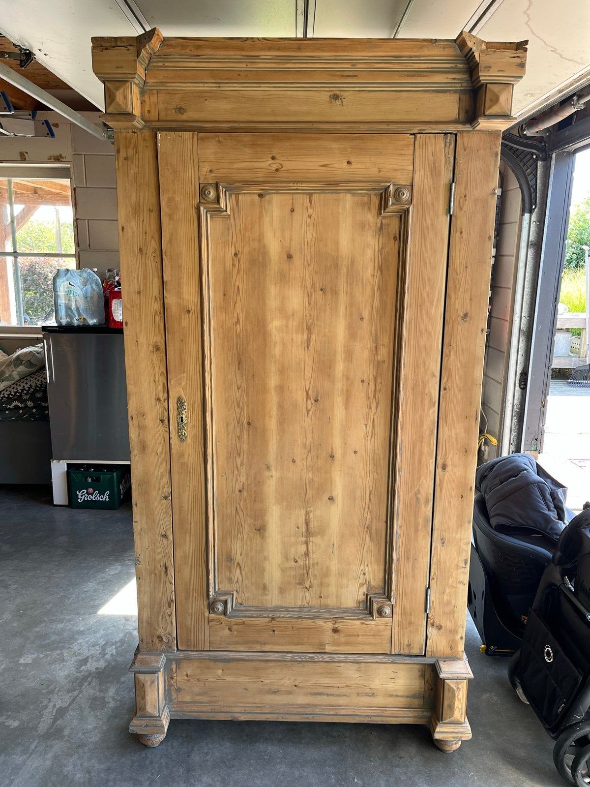 Antieke grenen kast - massief hout, Antiek en Kunst, Antiek | Meubels | Kasten, Ophalen