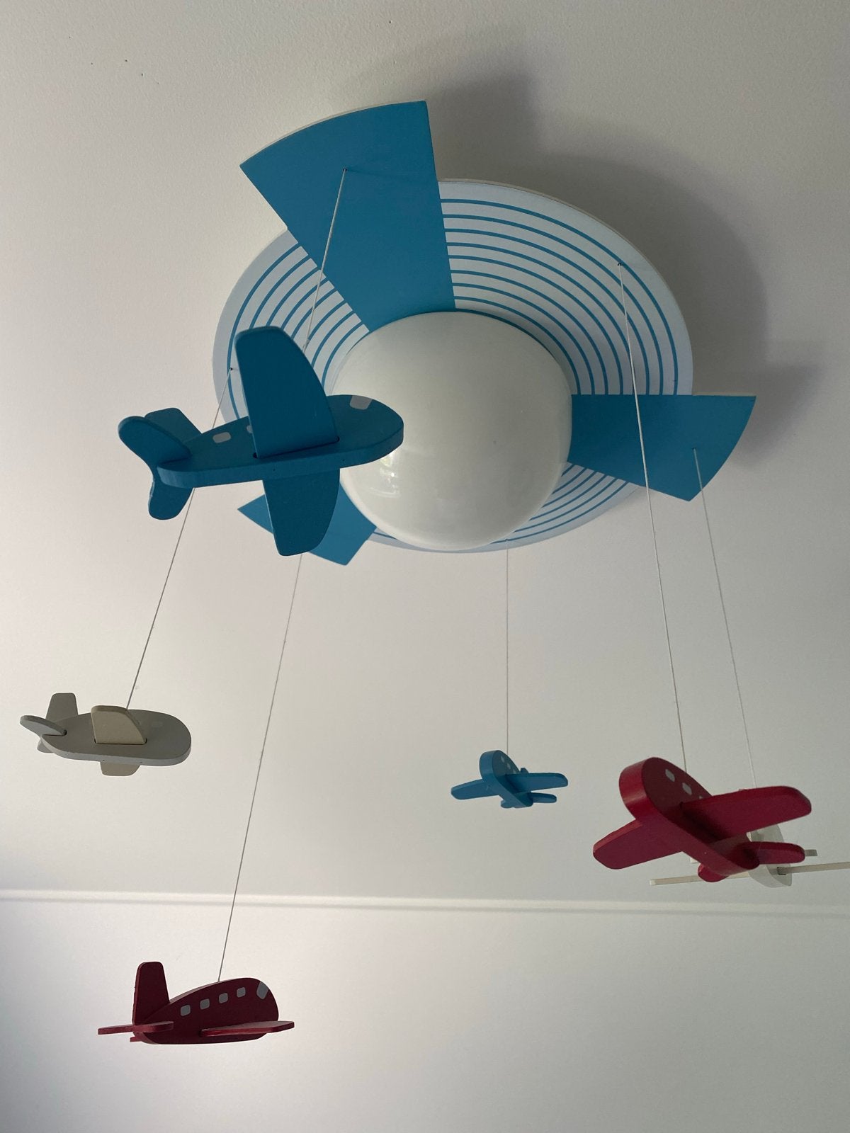 Vliegtuig plafondlamp/mobiel voor kinderkamer, Ophalen, Zo goed als nieuw