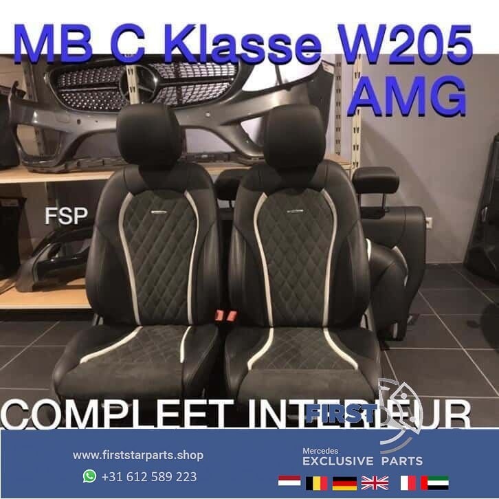 W205 C43 C63 AMG interieur Mercedes C Klasse 2018 Leer Sedan, Gebruikt, -, Ophalen of Verzenden, -