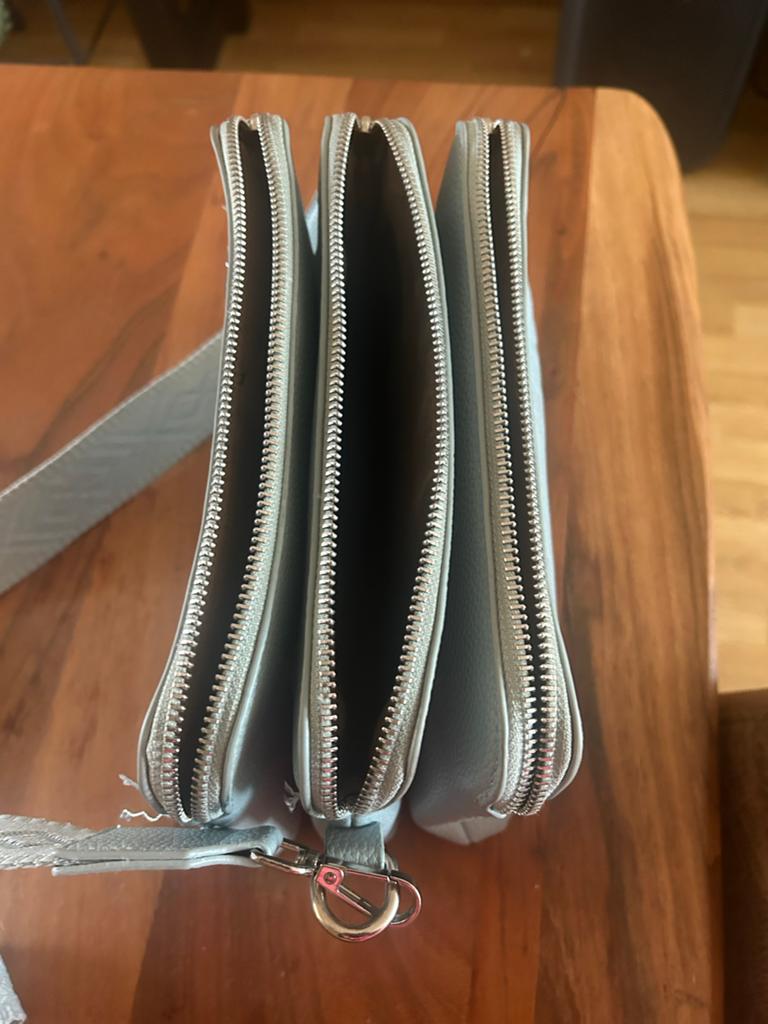 Lichtblauwe Tote Bag met 3 Vakken en Ritssluiting, Sieraden, Tassen en Uiterlijk, Tassen | Damestassen, Ophalen, Nieuw, Blauw