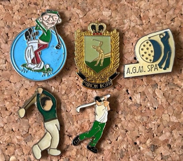 Set van 5 Golf Pins/Speldjes - Diverse Designs, Gebruikt, Ophalen of Verzenden, Speldje of Pin, Nvt