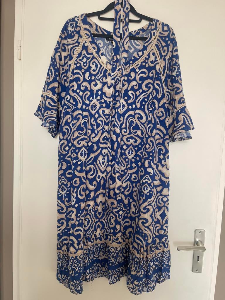 MS mode zomerse jurk maat 44, Blauw, Maat 42/44 (L), Ophalen of Verzenden, Zo goed als nieuw
