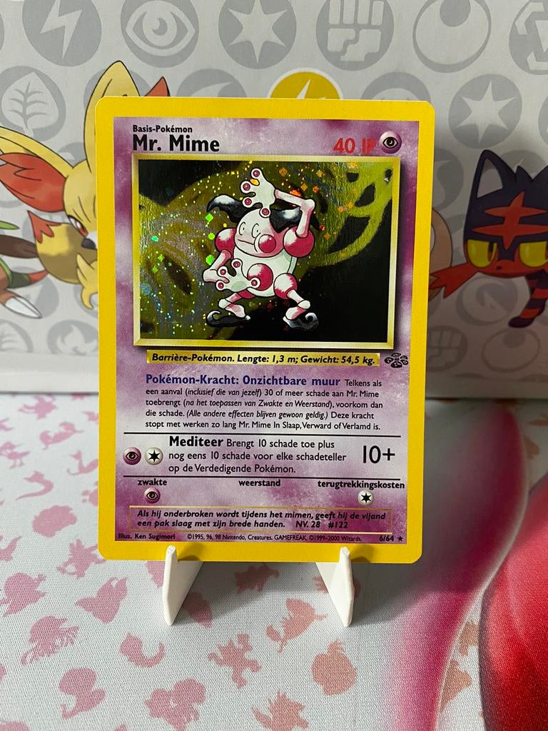 POKEMON MR.MIME HOLO JU 6 DUTCH NEAR MINT, Verzenden, Zo goed als nieuw