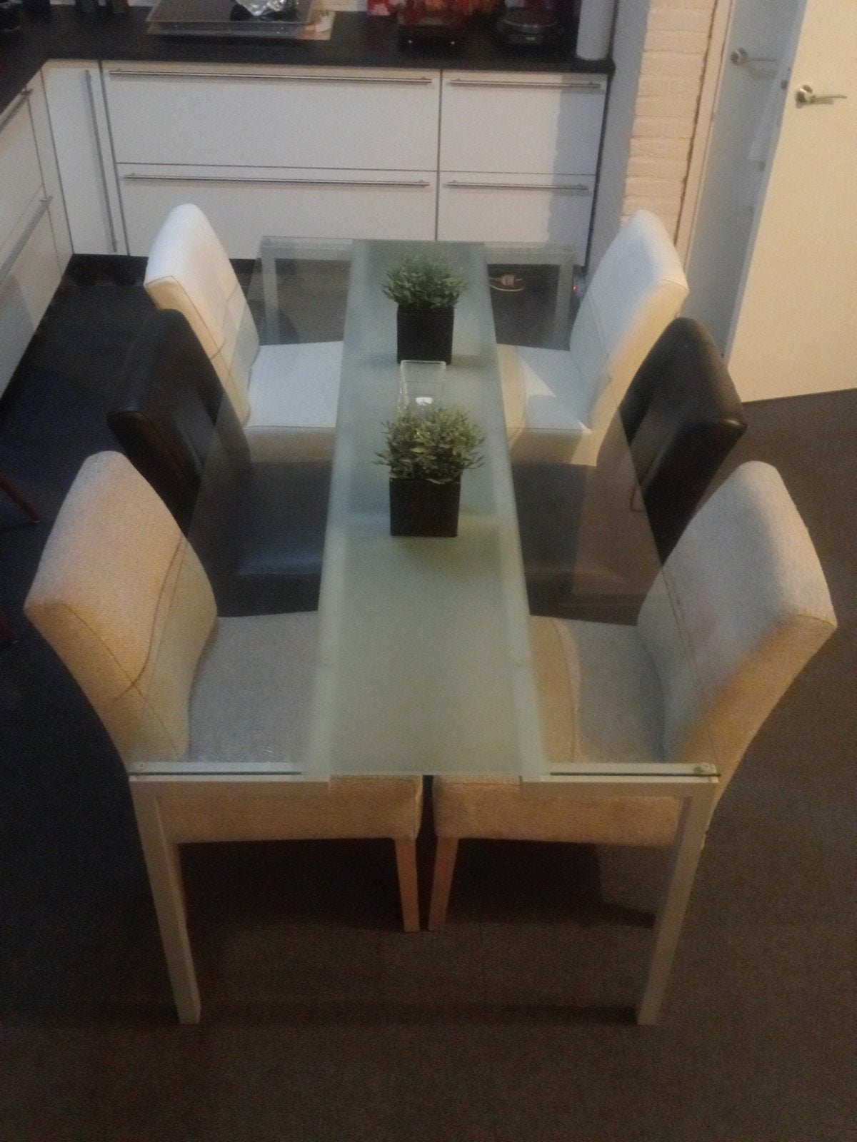 Eettafel met 6 stoelen (H&H), Huis en Inrichting, Ophalen, Gebruikt, 200 cm of meer, 50 tot 100 cm