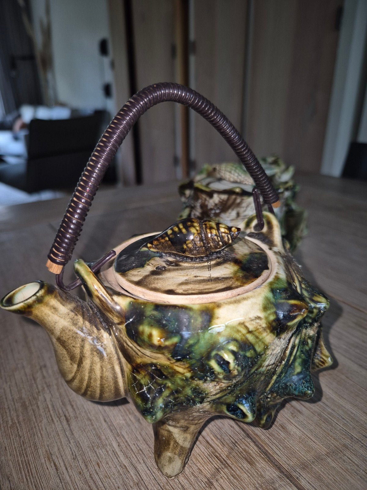 Vintage Majolica theeservies in schelpvorm, Ophalen of Verzenden