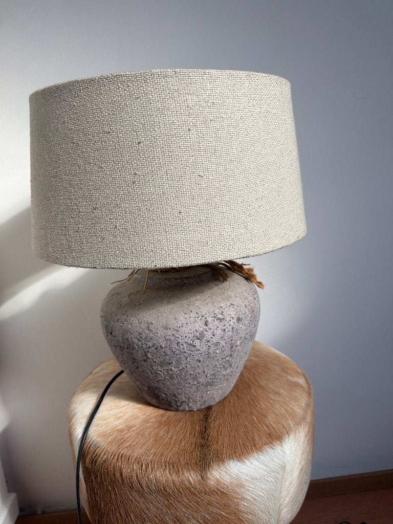 Tafellamp, Beige, Overige typen, Keramiek, Met kap