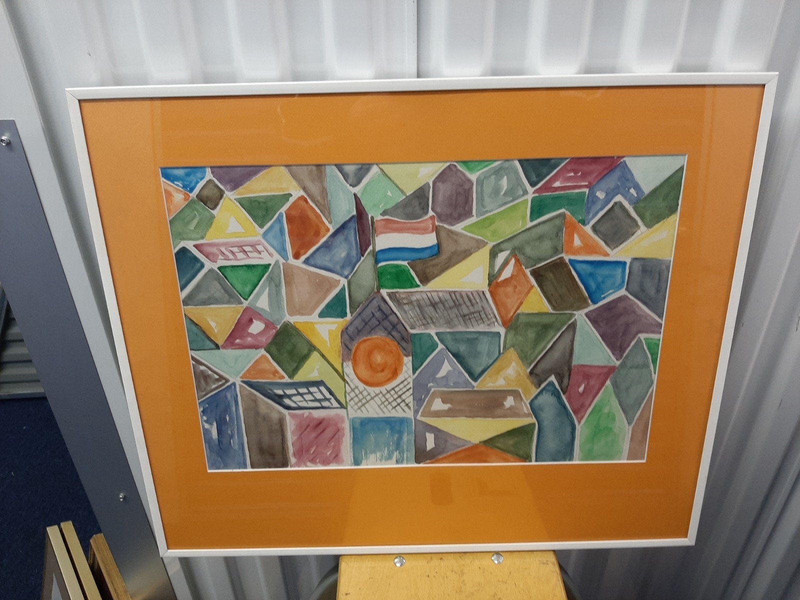 Abstract aquarel met Nederlandse vlag., Antiek en Kunst, Ophalen of Verzenden