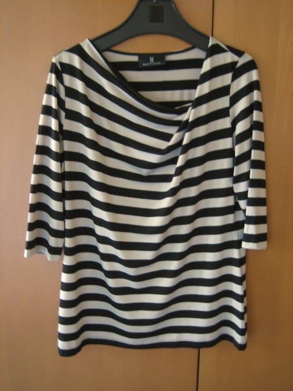 Prachtig zwart-beige gestreept shirt MART VISSER XL snazzeys, Beige, Maat 46/48 (XL) of groter, Nieuw, Lange mouw