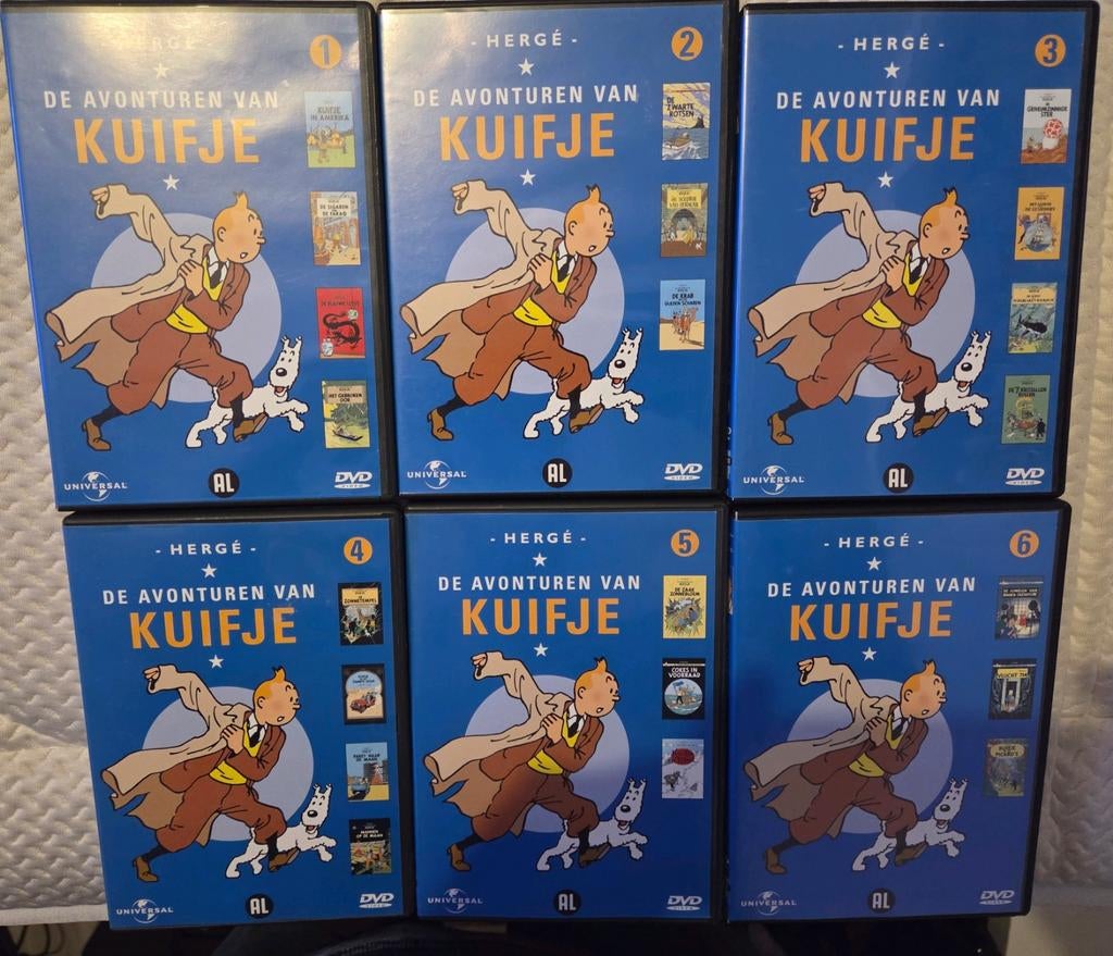 Kuifje dvd serie alle 6 de delen compleet ZGAN Hergé, Cd's en Dvd's, Dvd's | Tekenfilms en Animatie, Alle leeftijden, Ophalen of Verzenden