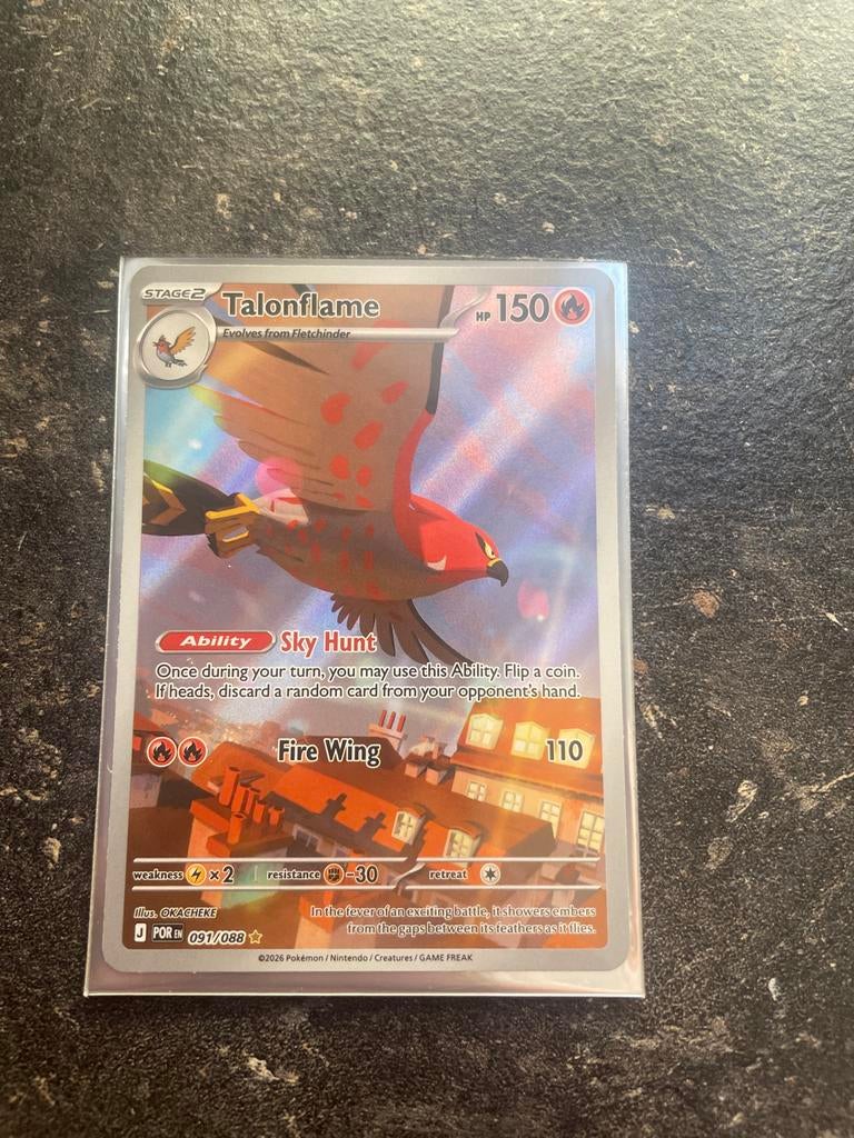 Pokémon TCG Talonflame 091/088 - Sky Hunt, Ophalen of Verzenden, Zo goed als nieuw, Losse kaart