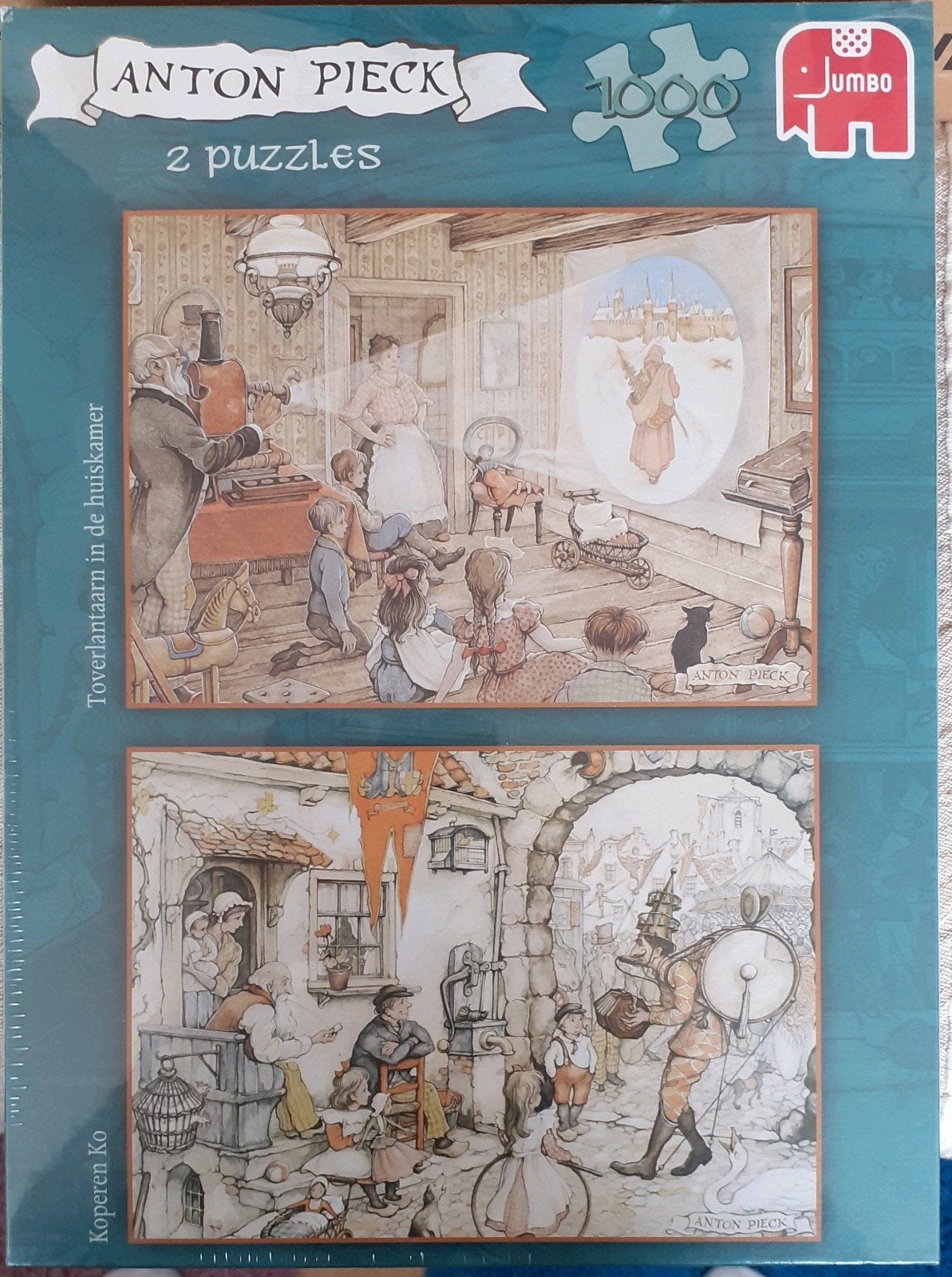 Anton Pieck Puzzel 2x 1000 stukjes - Nieuw in doos, Ophalen of Verzenden, Meer dan 50 stukjes, Nieuw, 6 jaar of ouder
