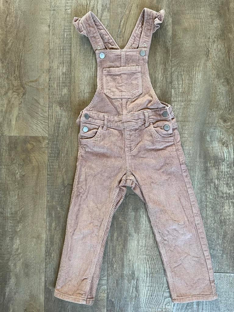 Hema bruine ribcord tuinbroek Maat 98/104, Kinderen en Baby's, Kinderkleding | Maat 98, Ophalen of Verzenden, Zo goed als nieuw