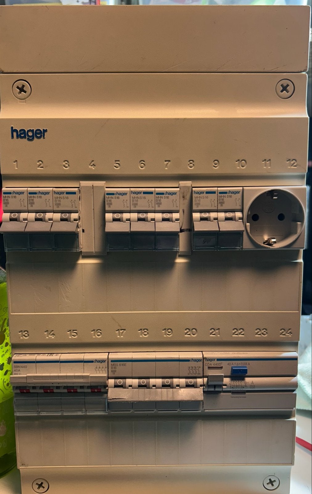 3fase Hager Groepenkast 8 groepen en kookgroep, Ophalen of Verzenden, Gebruikt, Hager, Groepenkast