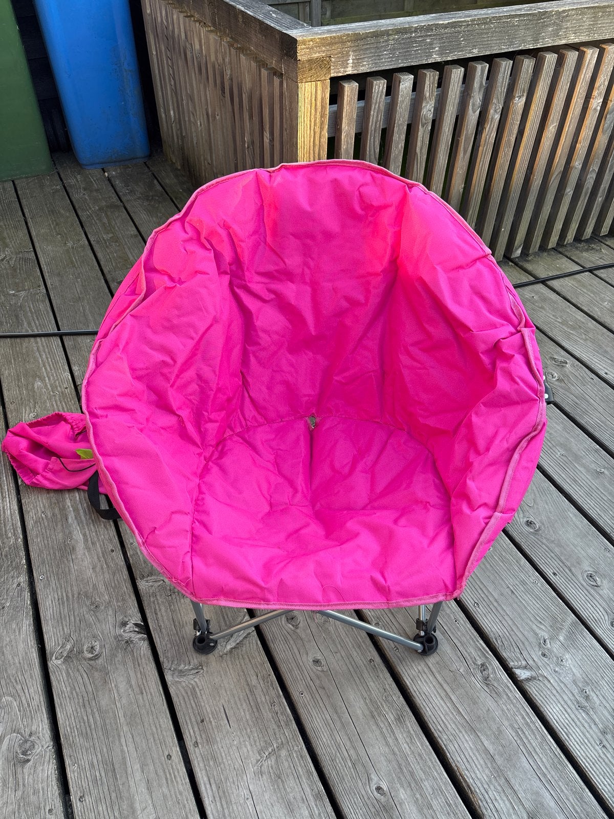 Roze opvouwbare campingstoel - Moon Chair, Ophalen of Verzenden, Gebruikt, Campingstoel