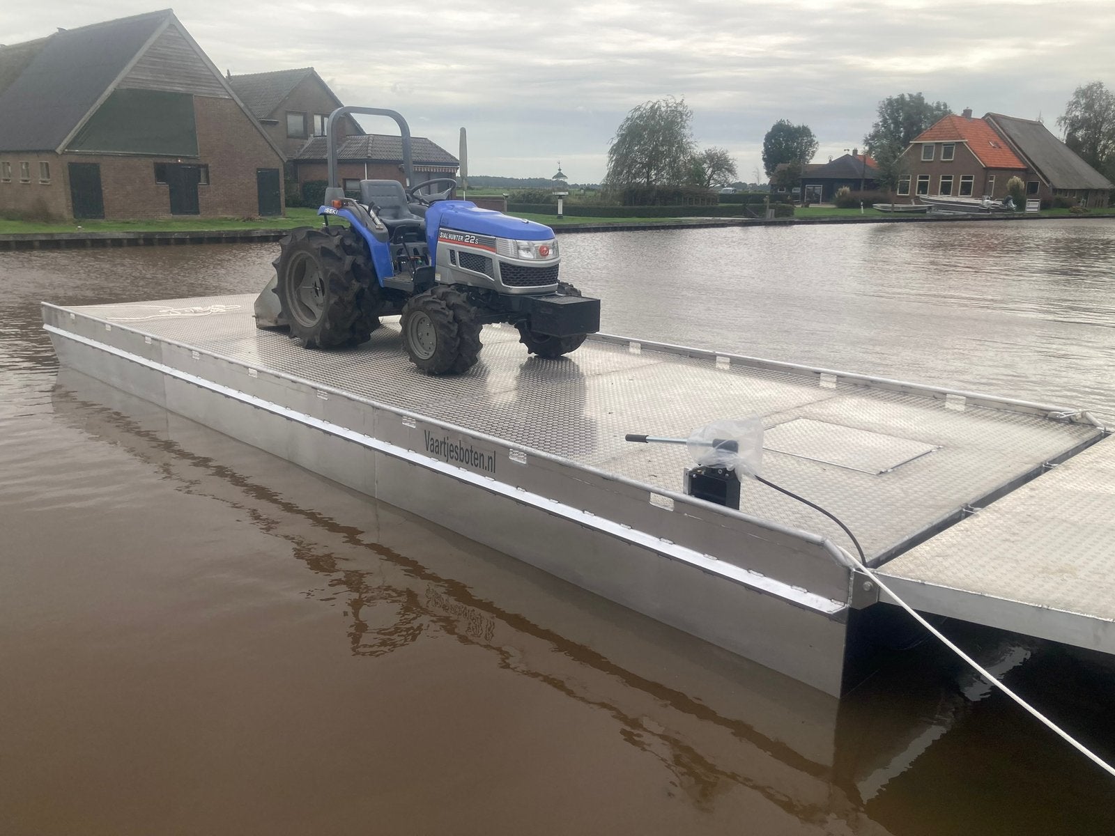 Aluminium Ponton werkboot, Ophalen, Nieuw, Benzine, Ponton